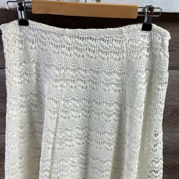 Nue Options Women Vintage Skirt Crocheted Lace Overlay Side Zip Above Knee Sz 8 - Picture 2 of 7
